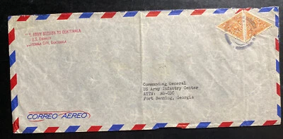 1950 Guatemala US Army Mission Airmail Cover To Fort Banning GA USA - Image 1 of 2