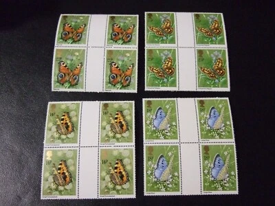 GB 1981 SELLOS DE MARIPOSAS SG 1151-1154 BLOQUES DE CANALONES MNH Foto 1 de 3