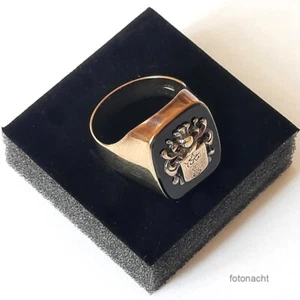 Siegelring Wappenring 333er Gold - Onyx mit Danziger Wappen 🌷 Gr. 61/62 - Bild 1 von 13