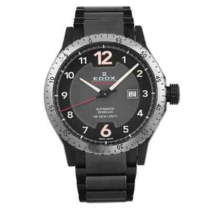 Edox Chronorally 1 45mm Black Dial PVD Steel Automatic Watch 80094-37GNM-NR1 - Picture 1 of 6
