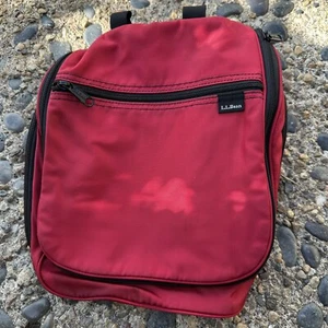 LL Bean Persönlicher Organizer Rot Burgund Nylon Kulturbeutel Set Reiseetui - Bild 1 von 4