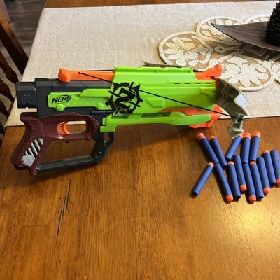 NERF Zombie Strike Ballesta Fuego Cross Dardo Blaster Pistola N-Strike Elite Verde 2013 Foto 1 de 4