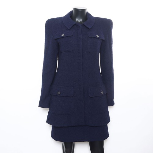 Giacca CHANEL 97A COCO bottoni anni 1997 allestimento tweed blu navy WS10467