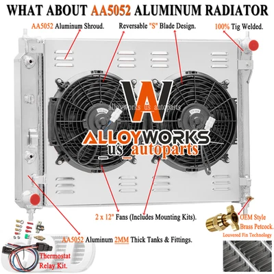 Ventilador de cubierta de radiador de aluminio de 3 filas apto para Chevy Captiva 2008-2015/08-10 Saturn Vue Foto 1 de 4