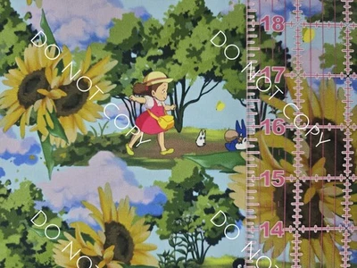 Custom 100% Cotton Woven Studio Ghibli Totoro Collage By The 1/4 Yard 9x56 Retro - Image 1 of 2