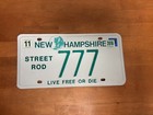 Rare New Hampshire NH street rod base license plate # 777 lucky 7