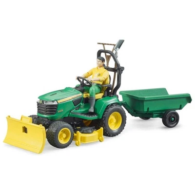 Bruder John Deere Trattore Tosaerba con Rimorchio - Immagine 1 di 2