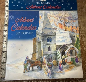 CALENDARIO DE ADVIENTO VINTAGE CASPARI NAVIDAD VICTORIANO 3D POP UP IGLESIA PUEBLO SELLADO - Imagen 1 de 6
