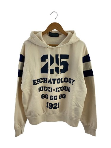 GUCCI Felpa con Cappuccio XS Cotone Avorio Casual Pullover Felpa 655469 #EG AGA