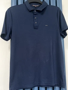 Mens Michael Kors Navy Polo Shirt Size Medium Excellent Condition - Picture 1 of 6