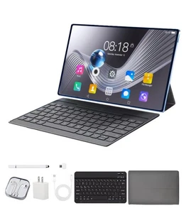 New Tablet 10. 1 inch 256GB 512GB Android 12 Wifi 5G/4G Dual SIM Bundle Keyboard - Picture 1 of 15
