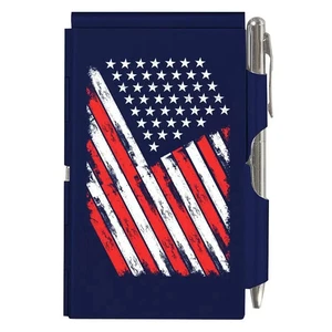 NEW Wellspring Flip Note Distressed American Flag Notepad with Pen - Picture 1 of 1