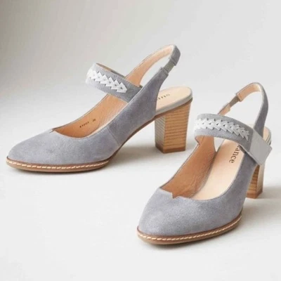 Sundance Eden Path camurça salto bloco alça tecida cinza 39 ou 8.5 novo sem etiquetas - Imagem 1 de 4