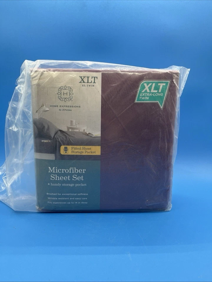 Home expressions JC Penney Microfiber Sheet Set XLT Plum  - Image 1 of 2