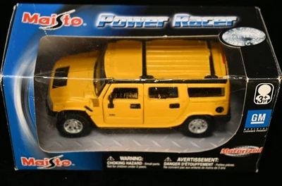 2003 Hummer H2 Yellow SUV 1:43 Diecast Maisto Power Racer in Box - Image 1 of 4