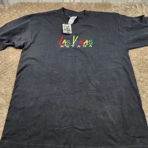 T-shirt promozionale vintage Y2K Las Vegas Nevada ricamata 3D uomo grande nuova con etichetta vacanza - Foto 1 di 7