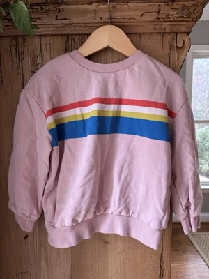 Mini Boden Girls' Pink Multicolor Stripes Sweatshirt Size 5-6Y EUC Long Sleeve - Image 1 of 4
