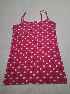 Y2K Aeropostale Stretch rosa gepunktet Cami Tank Top groß Mädchen Regal BH - Bild 1 von 5