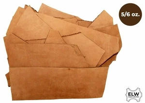 1 LB Scraps Full Grain Leather Tooling Crafts Cowhide 5/6 oz (2mm) Tobacco Brown - Picture 1 of 6
