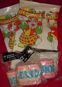 FELIZ COMPLEANOS CLOWN PAPIERTISCHDECKEN - NEU - VINTAGE  - Bild 1 von 1