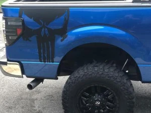 Skull Decal 23x34" large vinyl auto graphics sticker bone Gun truck car  hood v3 - Picture 1 of 11