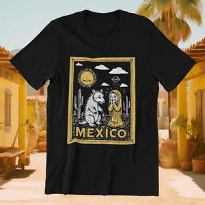 Mexico Folklore La Llorona Chupacabra UFO Schwarz Unisex T-Shirt - Bild 1 von 10