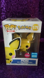 Funko Pop Games Pokemon Flocked Pichu #579 Wondercon 2020 Shared Exclusive - Picture 1 of 3