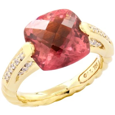 Anillo David Yurman Chatelaine Turmalina Rosa y Diamantes Foto 1 de 4
