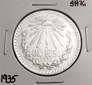 Mexiko 1 Peso 1935 .720 Münze Silber, niedriges Datum - Stichtag, Un Peso Plata 720 Escaso - Bild 1 von 4