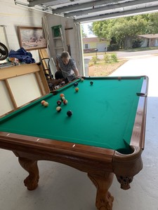 Pool table, American Heritage, playing space, 4’x8’ and 1 1/2“ Slate,Green Felt,