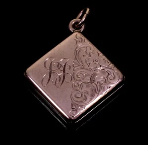 ANTIKER EDWARDIAN 14K GOLD BILD SCHLOSS ANHÄNGER UM 1910 - Bild 1 von 6