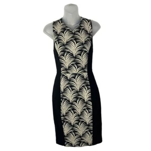 RACHEL Rachel Roy Black & White Palm Print Sheath Dress 0 - Picture 1 of 4