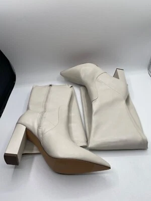Wild Pair Women's White Eileene Block Heel Over The Knee Boots Shoes Size 8M NIB - Image 1 of 4