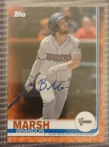2019 Topps Pro Debut Orange Auto 15/25 Brandon Marsh #138 