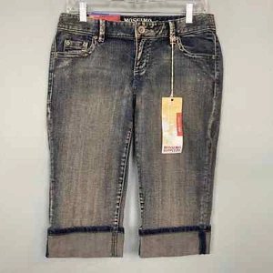 Mossimo Supply Lowest Rise Crop Cuffed Capri Jeans Medium Vintage Wash Size 9 - Picture 1 of 12