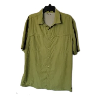 White Sierra Think Outside Vented Fishing Shirt ~ Sz L ~ Green ~ Short Sleeve - Image 1 of 4