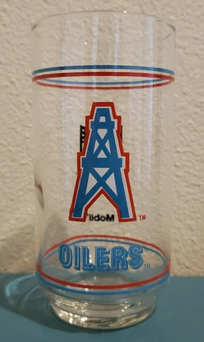 HOUSTON OILERS NFL VINTAGE 1990'S MOBIL GLASS SOUVENIR Cover