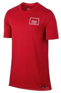 NWT Vintage 2XL Nike Dri-fit 'Bring your Game' University Red T-Shirt 806931-657 - Picture 1 of 6