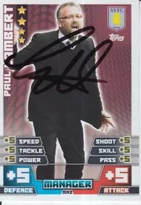 TARJETA ATTAX 14/15 PAUL LAMBERT FIRMADA A MANO ASTON VILLA MATCH. - Imagen 1 de 1