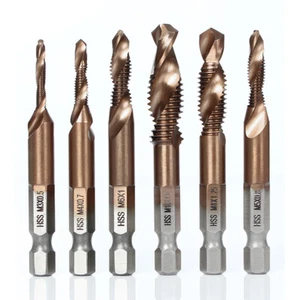 HSS Kombi Gewindebohrer M3 M4 M5 M6 M8 M10 Fertig Bohren Schneiden Senken - Bild 1 von 16