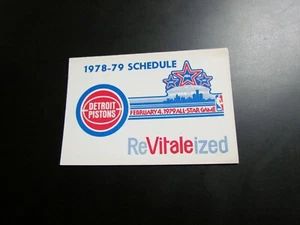 1978 1979 Detroit Pistons Pocket Schedule - Picture 1 of 2
