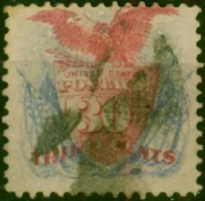 U.S.A 1869 30c Pallido Rosso Carminio & Pallido Blu Oltremare SG123 Buono Usato - Foto 1 di 1