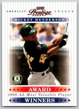 2003 Playoff Prestige Award Winners Rickey Henderson 0857/1990 Oakland Athletics