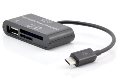 3in1 USB OTG Cable Card Reader for Samsung Galaxy S7 S6 S5 NOTE 5 4 3 OTG Phone - Image 1 of 4