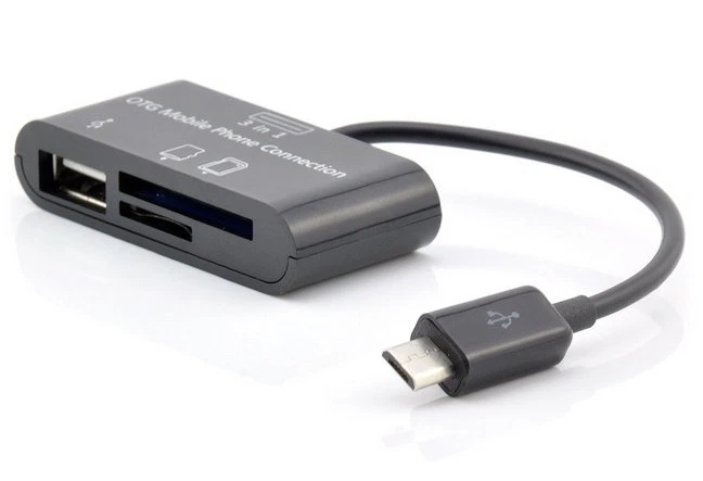 3in1 USB OTG Cable Card Reader for Samsung Galaxy S7 S6 S5 NOTE 5 4 3 OTG Phone - Image 1 of 4