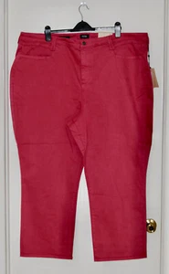 NWT NYDJ Women's Plus Pink Relaxed Fit Straight Leg Bailey Ankle Pants sz 28W - Picture 1 of 16
