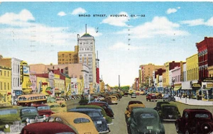 BREITE STRASSE AUGUST GA GEORGIEN ALTE LEINEN POSTKARTE 1951 090423 S - Bild 1 von 2