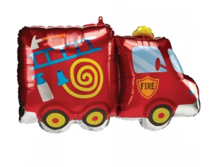 Firefighter Party Supplies Fire Truck SuperShape Foil Balloon Birthday Engine - Picture 1 of 1