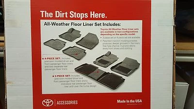 Toyota Prius 2016 - 2019 Black All Weather Rubber Floor Liner Mats Set OEM NEW! - Image 1 of 3