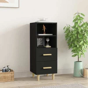 NNEVL Sideboard Black 34.5x34x90 cm Engineered Wood - Picture 1 of 9